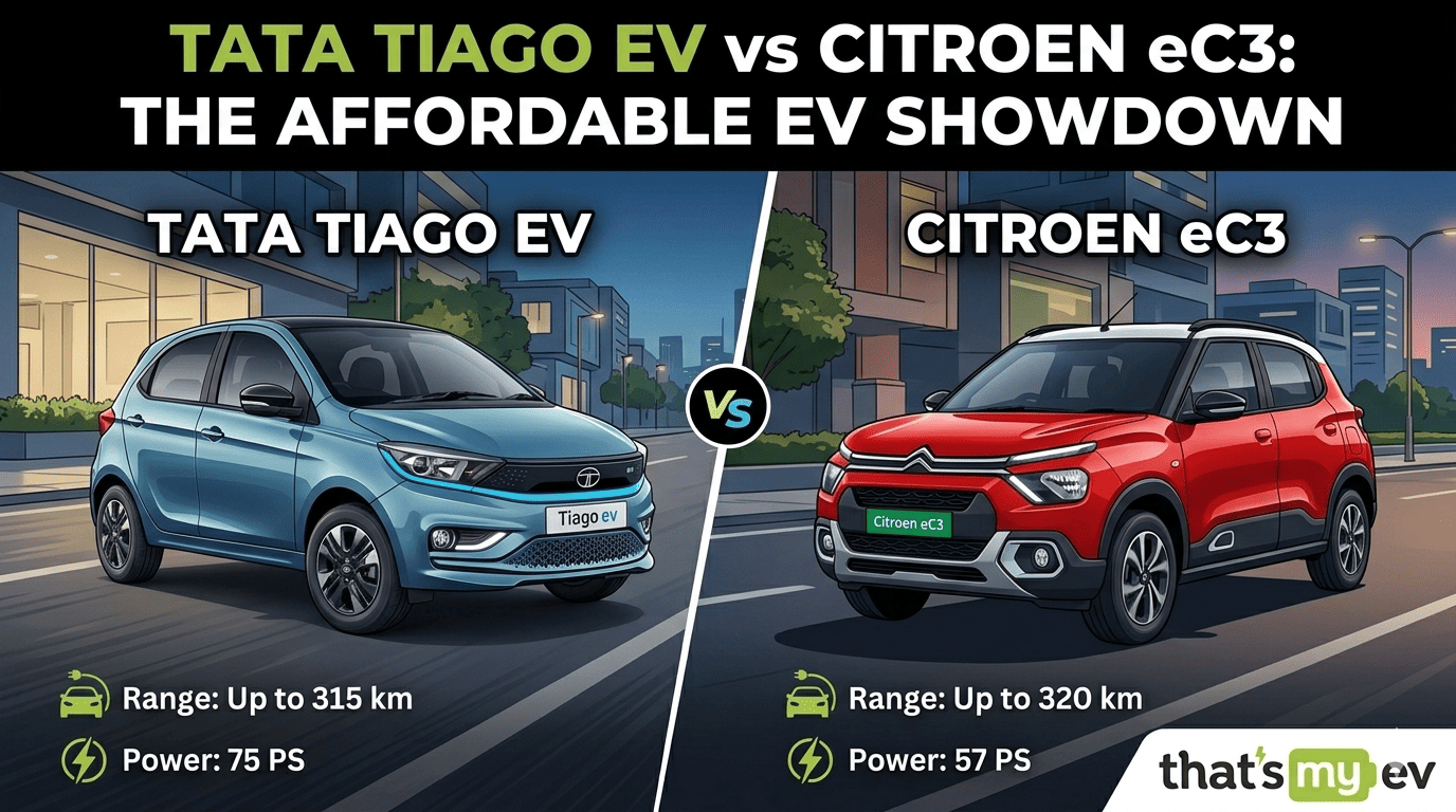 Tata Tiago EV vs Citroen eC3 compared. Price, range & features - best budget electric hatchback?