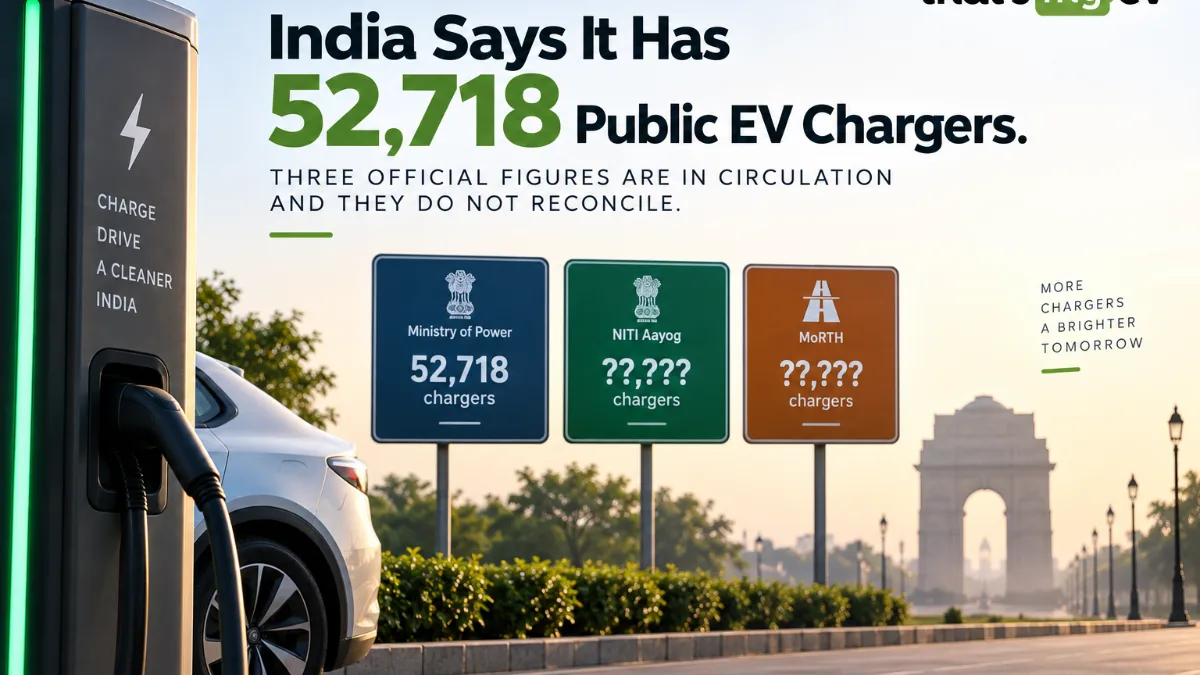 India Says It Has 52,718 Public EV Chargers. Three Official Figures Are in Circulation and They Do Not Reconcile