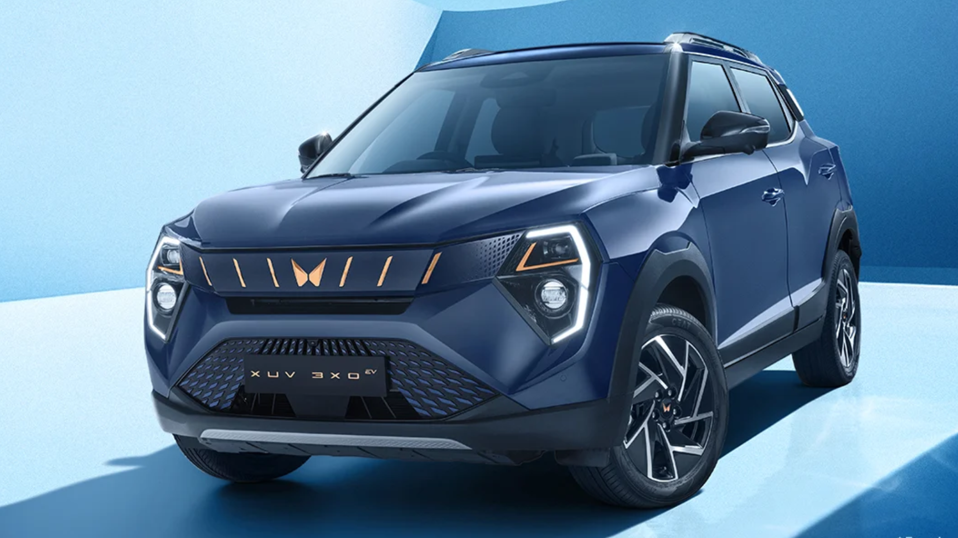 Mahindra XUV 3XO EV front three-quarter view